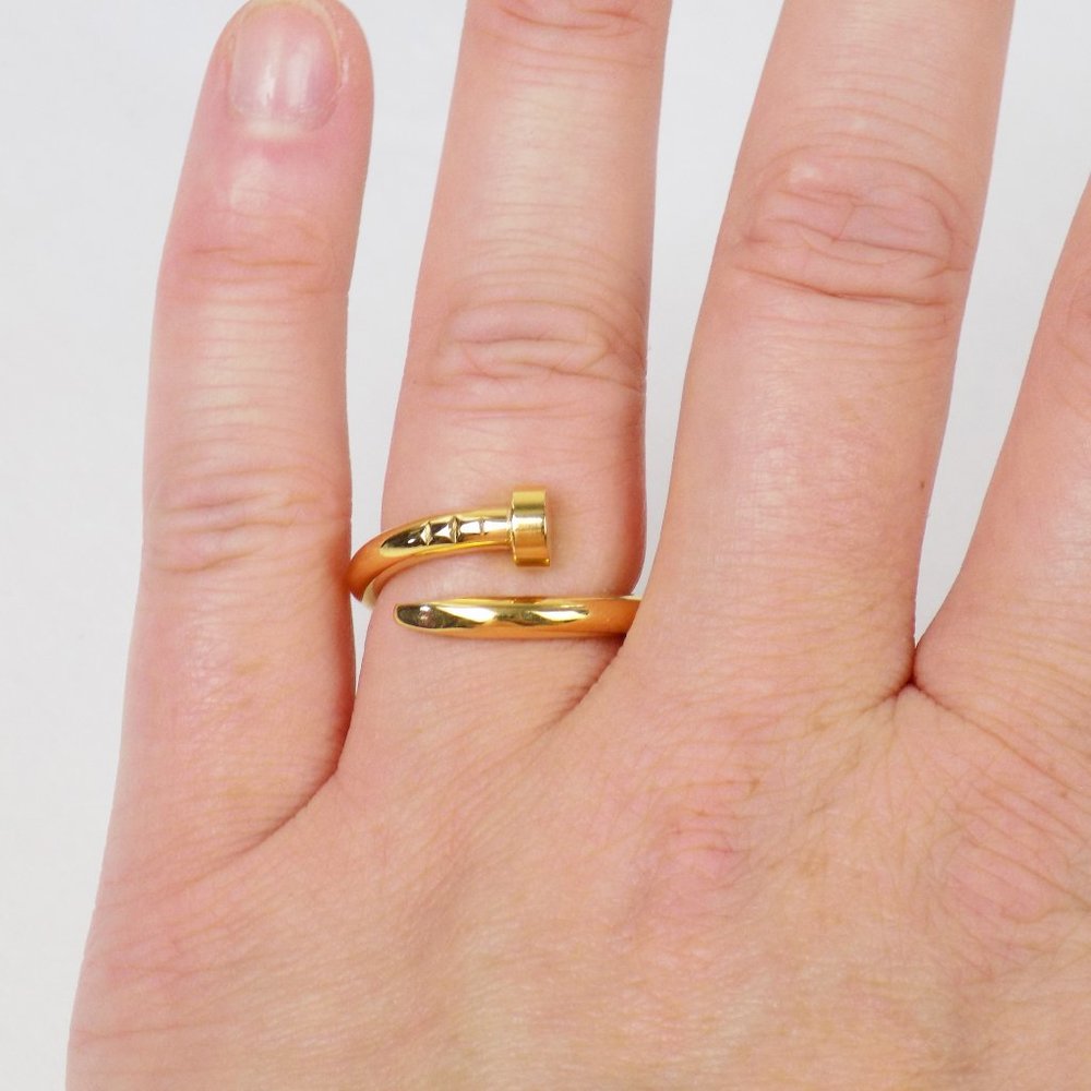 twisted nail ring trendy delicate dainty - Picture 4 of 7